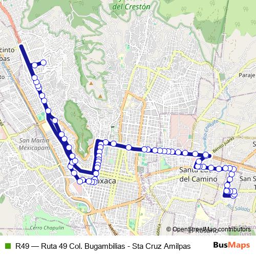 R49 bus Line Map