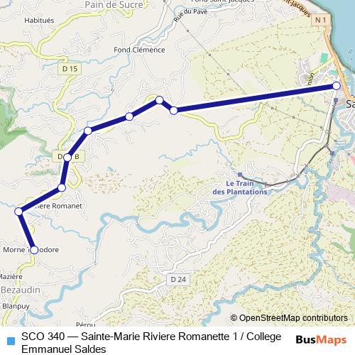 SCO 340 bus Line Map