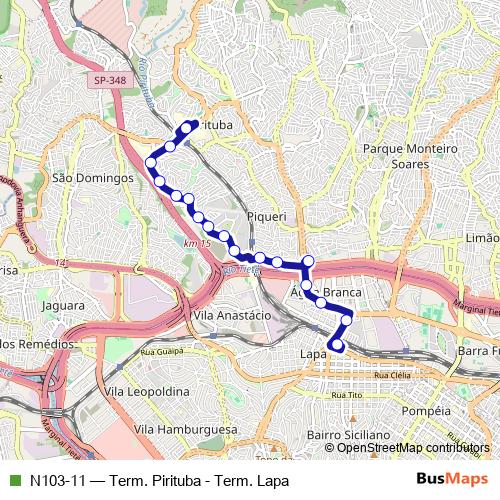 N103-11 bus Line Map