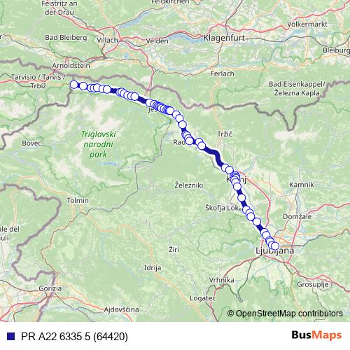 PR A22 6335 5 (64420) bus Line Map