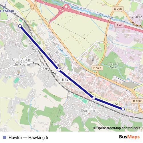 Hawk5 bus Line Map