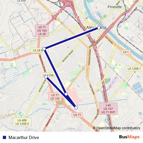 Macarthur Drive bus Line Map