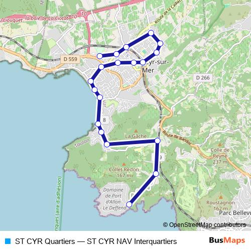 ST CYR Quartiers bus Line Map