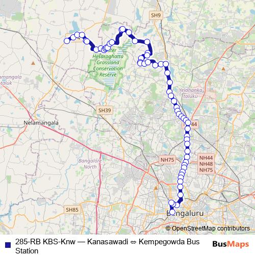 285-RB KBS-Knw bus Line Map