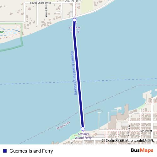 Guemes Island Ferry ferry Line Map