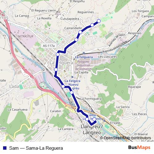 Sam bus Line Map