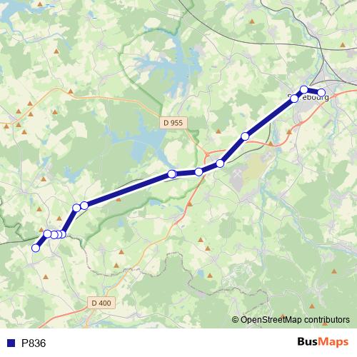 P836 bus Line Map