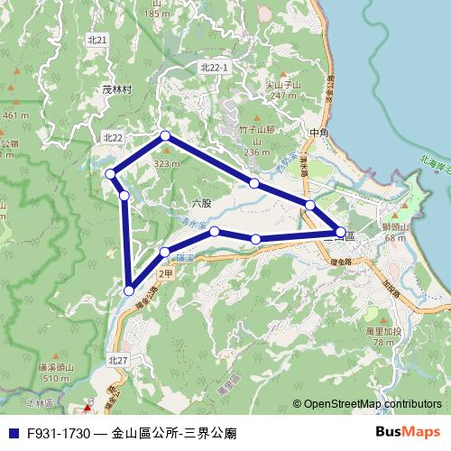 F931-1730 bus Line Map
