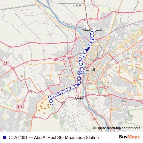 CTA 2001 bus Line Map