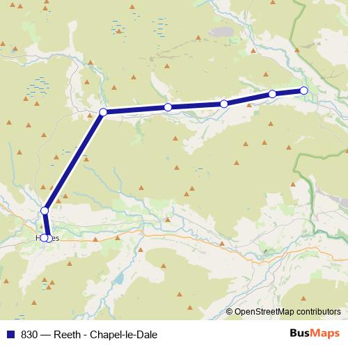 830 bus Line Map