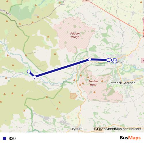 830 bus Line Map