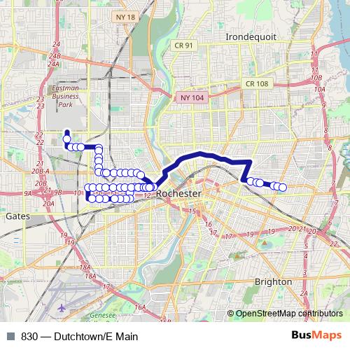 830 bus Line Map