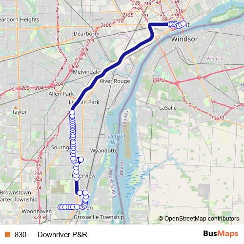 830 bus Line Map