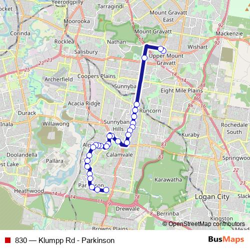830 bus Line Map