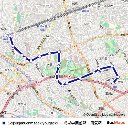 Seijougakuenmaeekiyougaeki bus Line Map