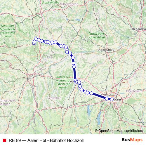 RE 89 rail Line Map