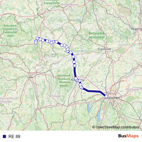 RE 89 rail Line Map