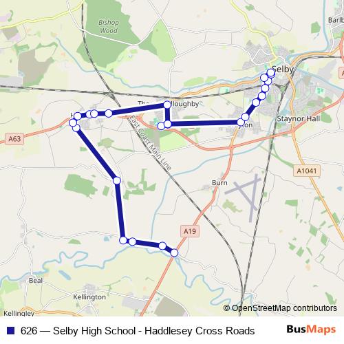 626 bus Line Map