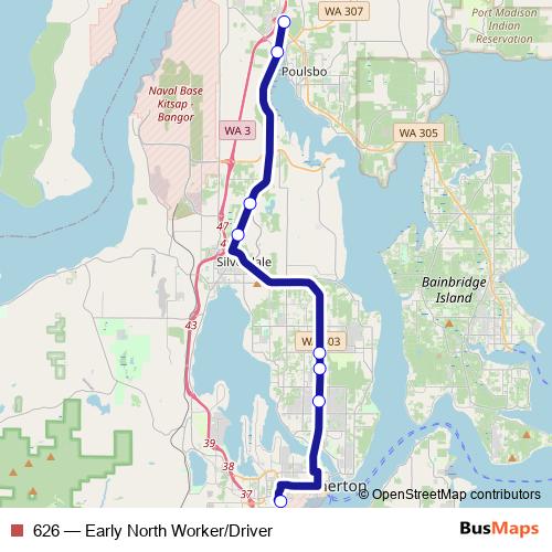 626 bus Line Map