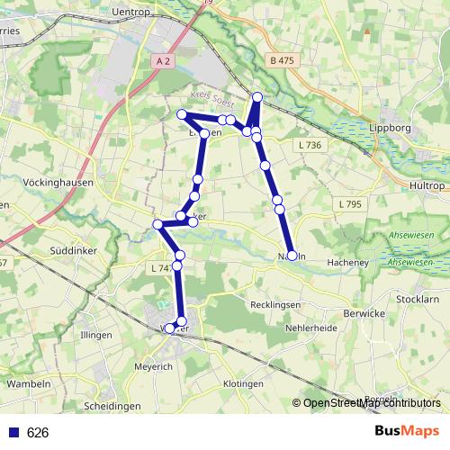 626 bus Line Map