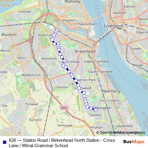 626 bus Line Map