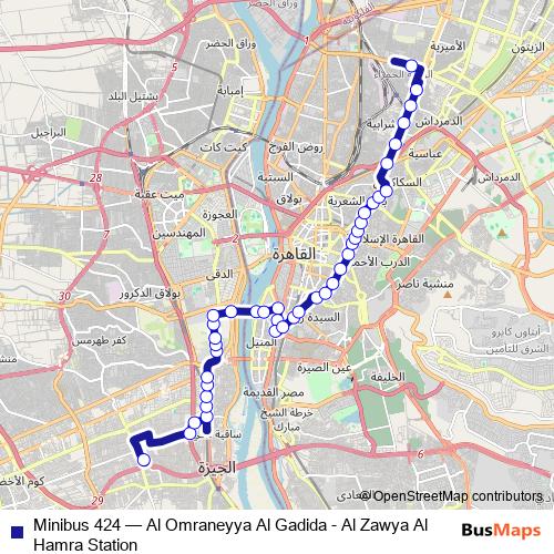 Minibus 424 bus Line Map