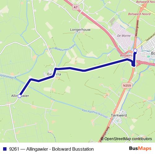 9261 bus Line Map