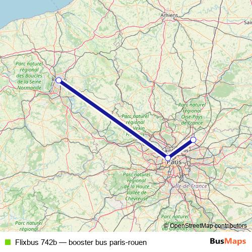 Flixbus 742b bus Line Map