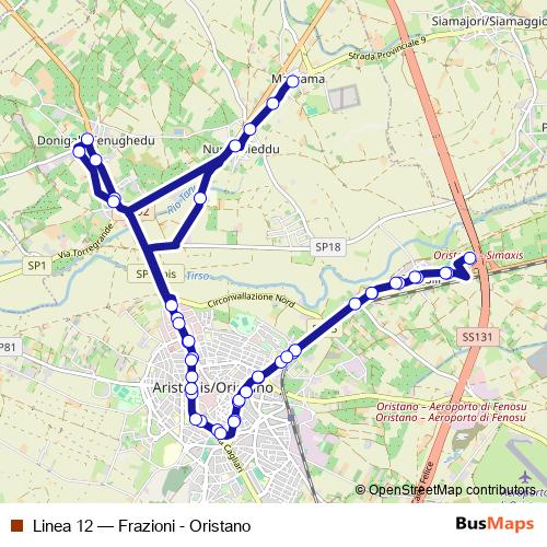Linea 12 bus Line Map