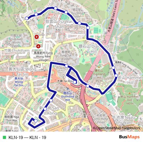 KLN-19 bus Line Map