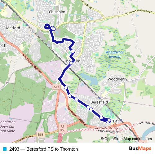 2493 bus Line Map