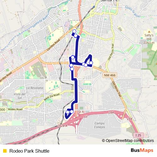 Rodeo Park Shuttle bus Line Map