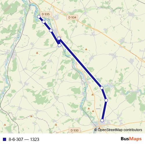 8-6-307 bus Line Map