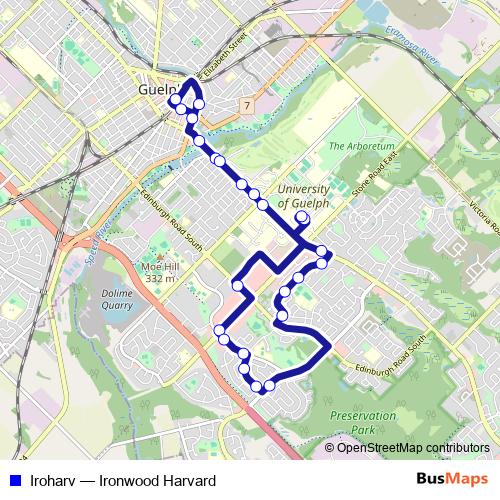 Iroharv bus Line Map