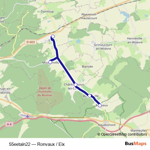 55eetain22 bus Line Map