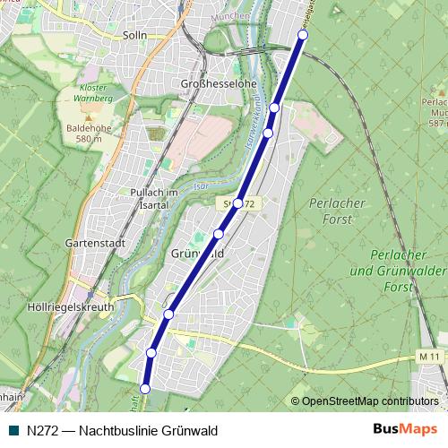 N272 bus Line Map