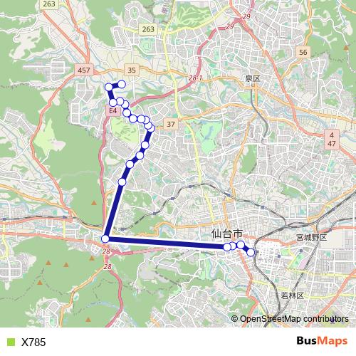 X785 bus Line Map