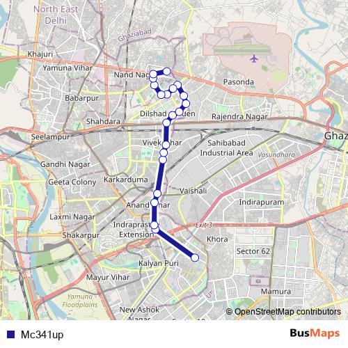 Mc341up bus Line Map