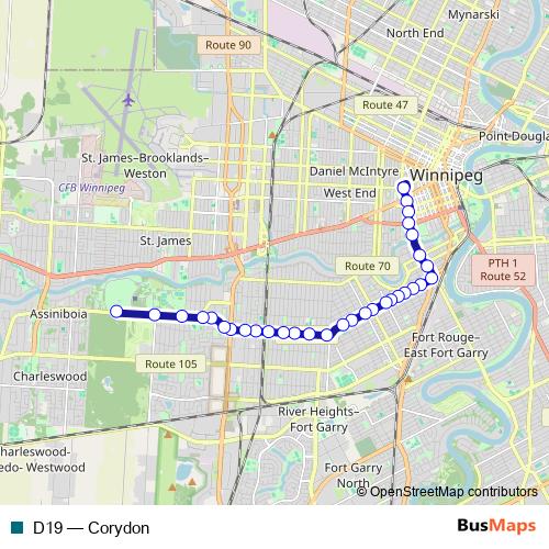 D19 bus Line Map
