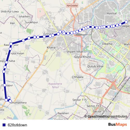 628stldown bus Line Map