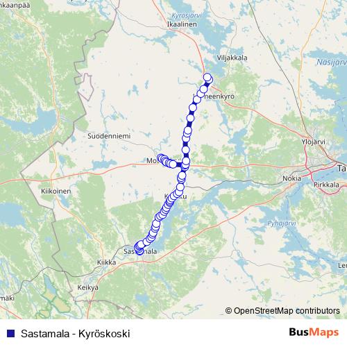 Sastamala - Kyröskoski bus Line Map