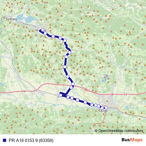 PR A18 0153 9 (63358) bus Line Map