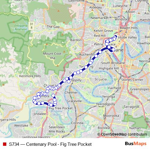 S734 bus Line Map