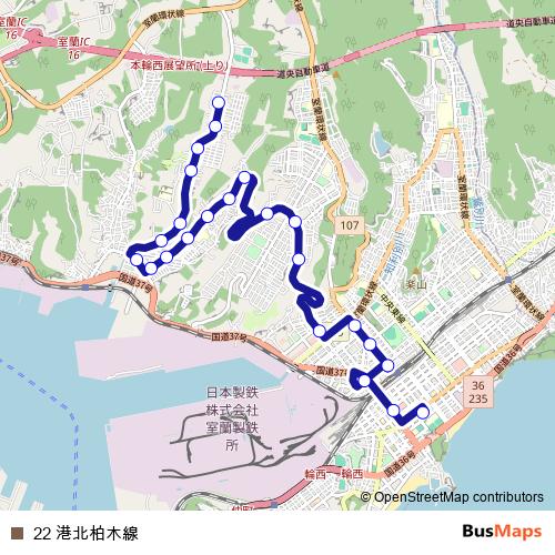 22 港北柏木線 bus Line Map