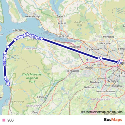 906 bus Line Map