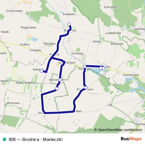 906 bus Line Map