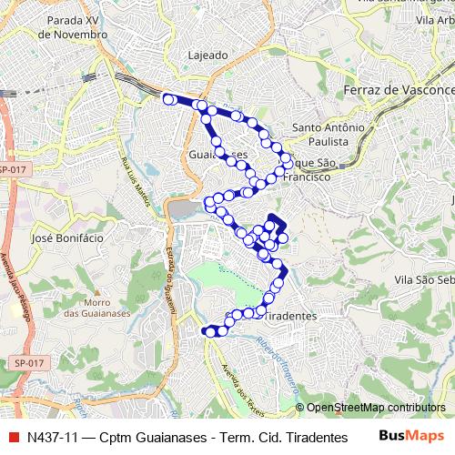 N437-11 bus Line Map