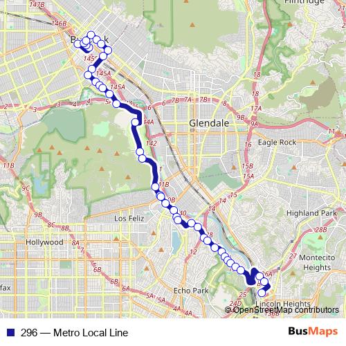 296 bus Line Map