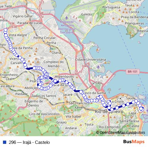296 bus Line Map
