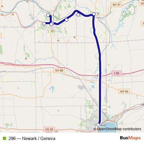 296 bus Line Map